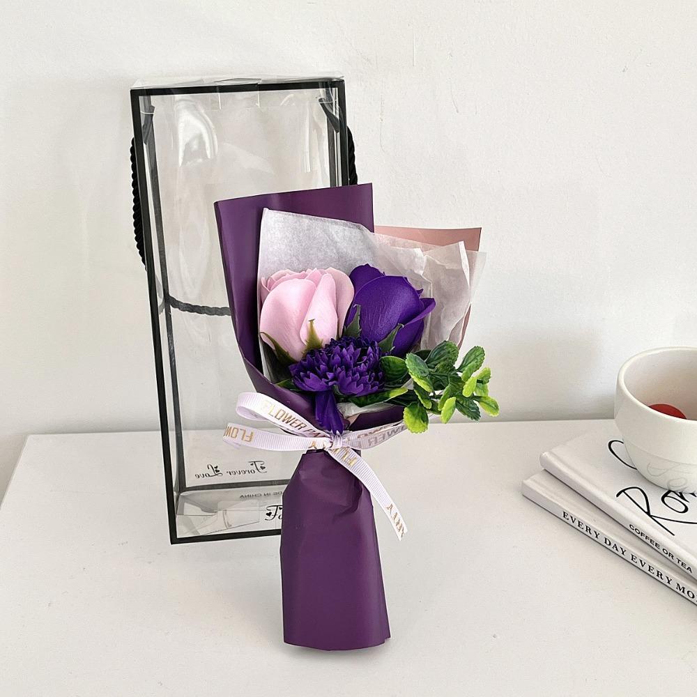New No Fading 3 Heads Artificial Rose Bouquet Simulated with Packaging Box Simulated Flowers Wedding Gifts Valentine's Day