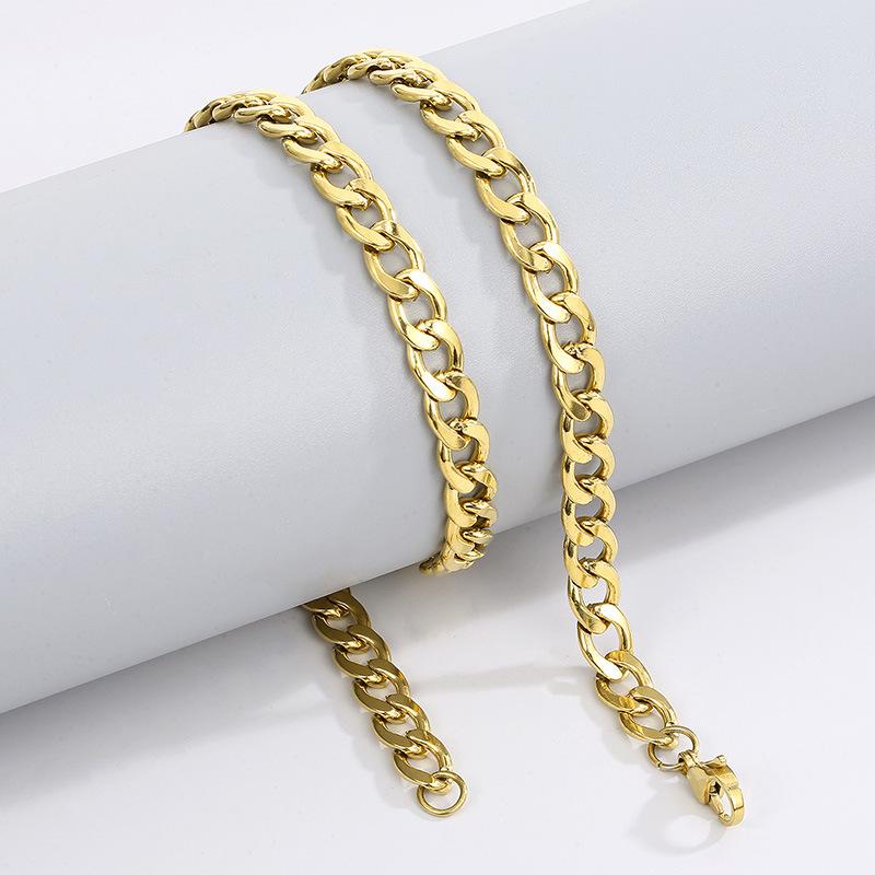 Simple Stainless Steel Grinding Chain Hiphop Necklace Street Hip Hop Titanium Steel Tide Jewelry Nk Chain