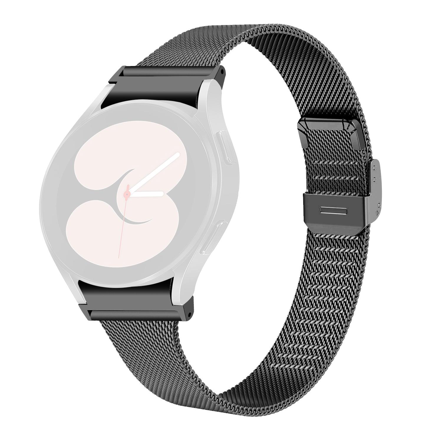 

Міланський браслет для Samsung Galaxy Watch4 40мм 42мм/Watch4 Active 40мм 42мм/Watch4 Classic 42мм 46мм Чорний сітчастий ремінець для годинника з нержавіючої сталі As shown A