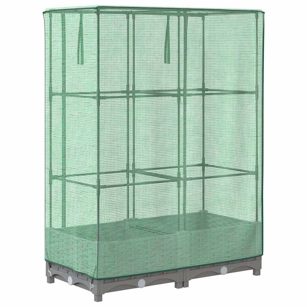 Vidaxl Raised Planter With Greenhouse, Rattan Look, 80X40X123 Cm