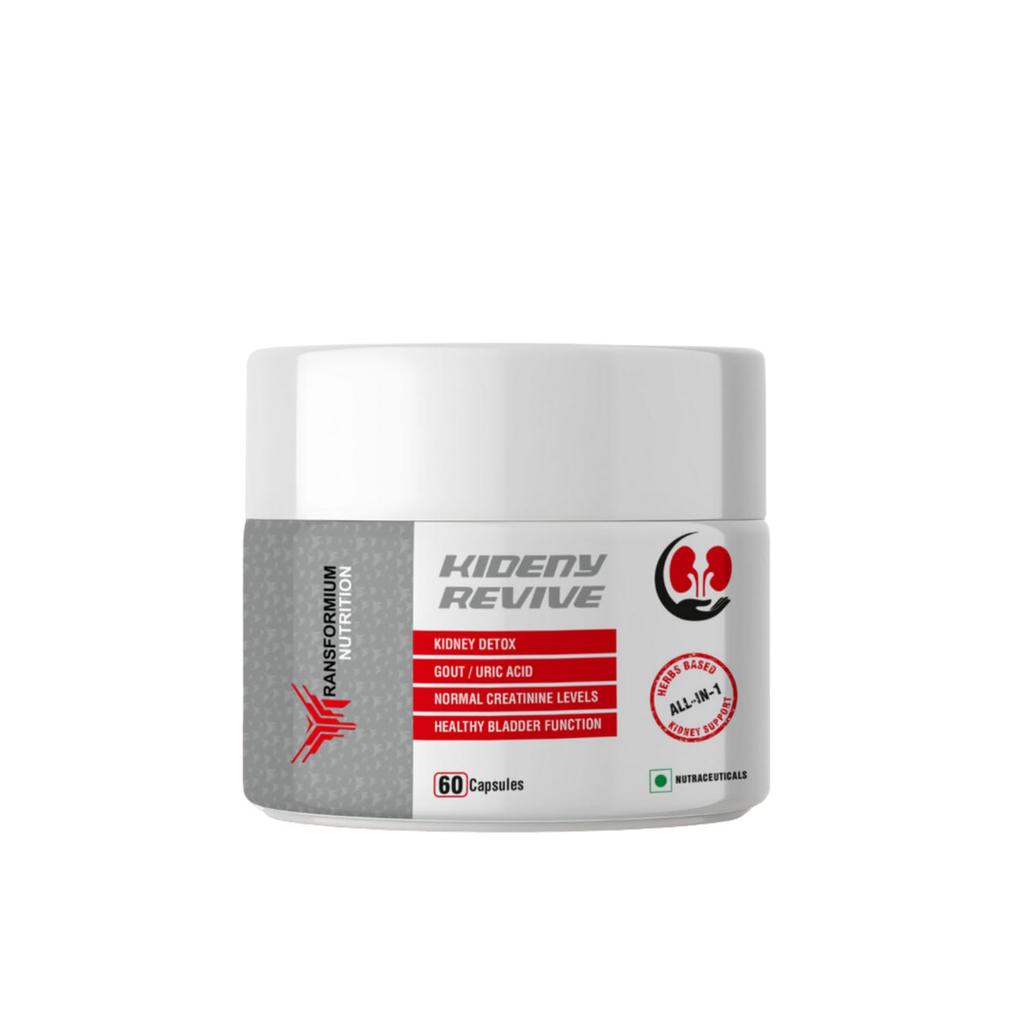 Transformium Nutrition Kidney Revive - Ayurvedische Unterstützung bei Gicht & Kreatinin für Nierengesundheit, Harnwegfunktion & Entgiftung - 60 Kapseln