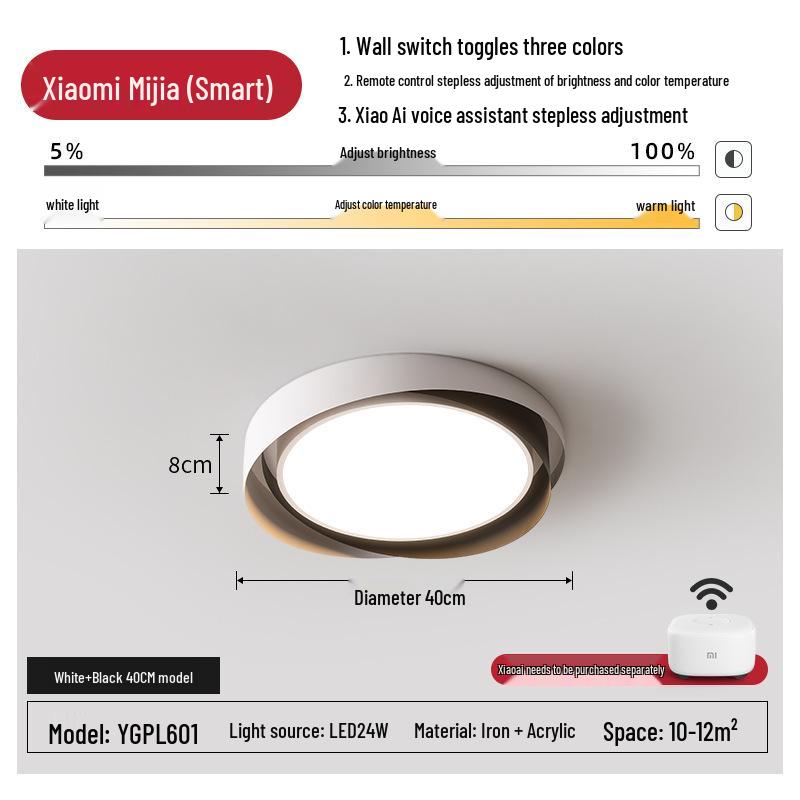 Modern Nordic LED Ceiling Light - Minimalist Round Design for Master Bedroom