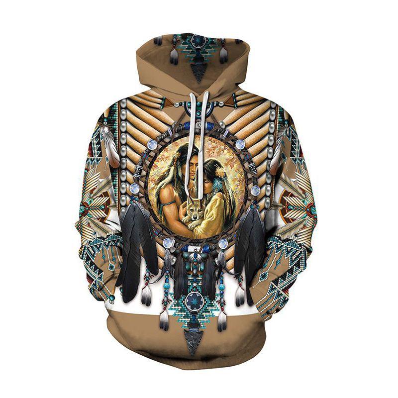 Men Large Size Loose Hooded Sweatshirt Men Sport Pullover 3D Digital Print Hoodies
