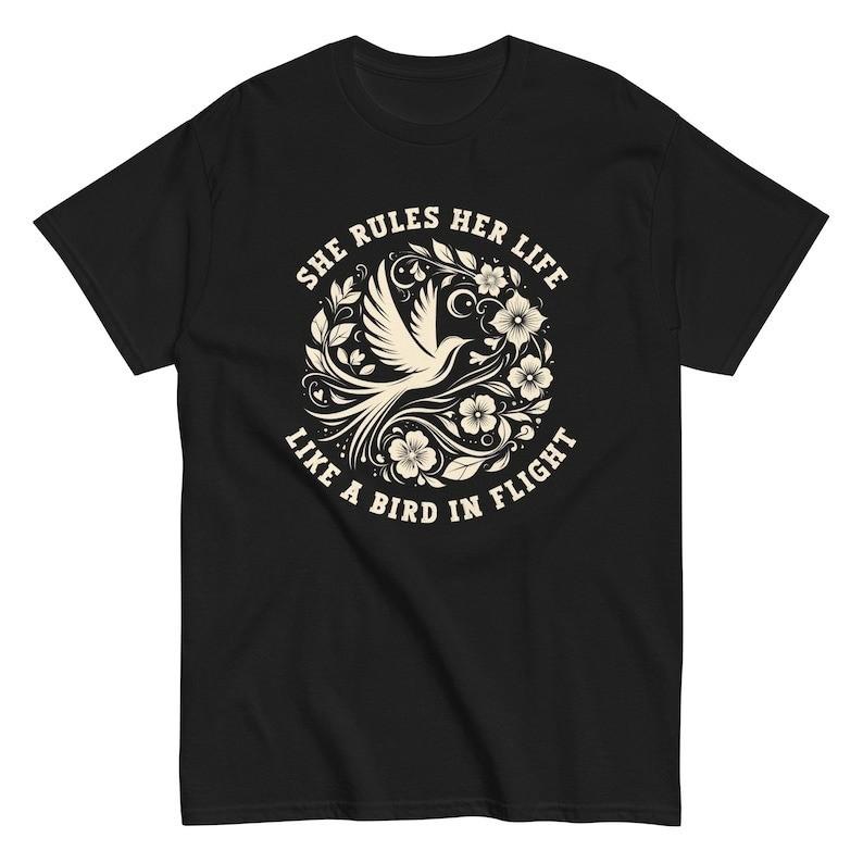 She Rules Her Life Like a Bird in Flight, Song Lyrics Unisex T-shirt S разноцветный