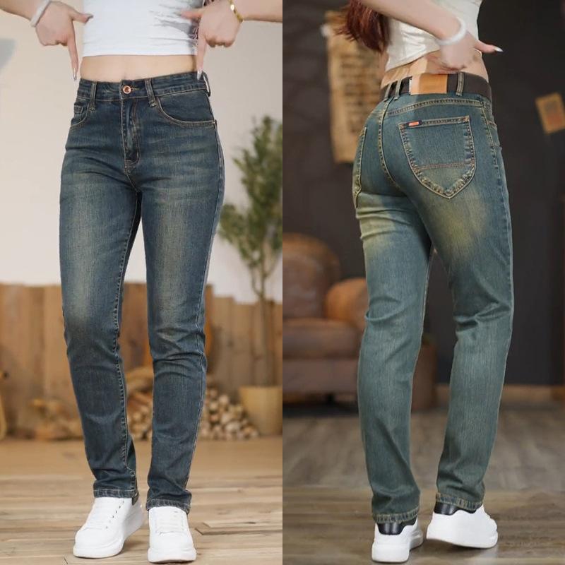 Spring Autumn Brand Stretch Men Jeans Retro Slim Denim Trousers Fashion Casual Straight Blue Male Elastic Trousers