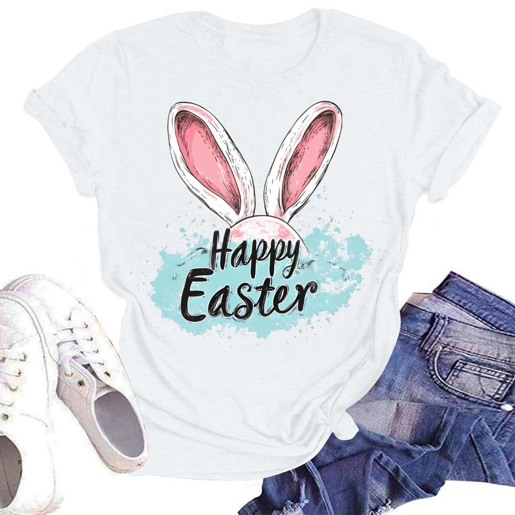 Dámské ležérní tričko s volným potiskem, pulovr s kulatým výstřihem a krátkým rukávem