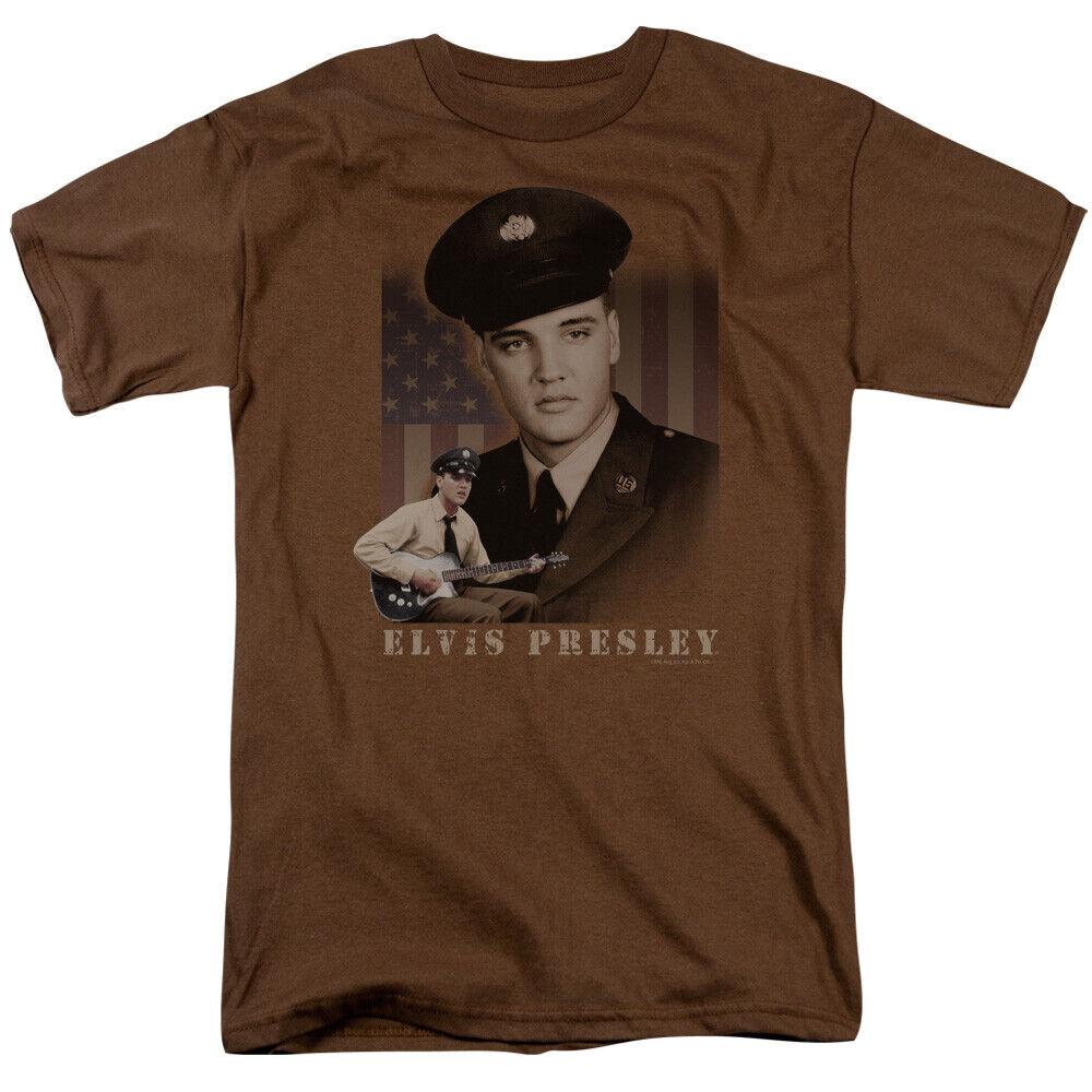 26 Elvis Presley GI Elvis T Shirt Mens Licensed The King Tee Coffee Unisex T-Shirt L