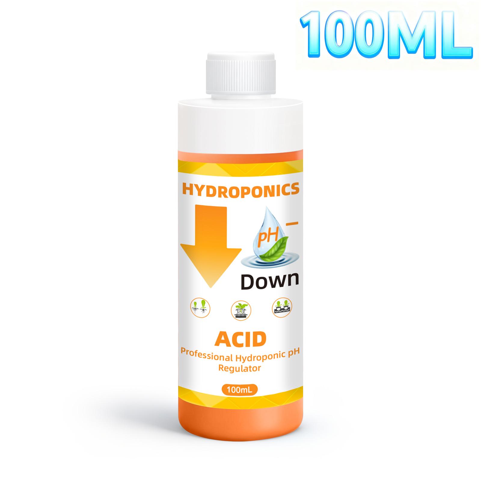 

ph Down Up Solution Hydroponics pH Adjuster pH Regulator for Plants pH Control Acid & Base for Hydroponic Systems Plants Growth 100ML Only pH Down
