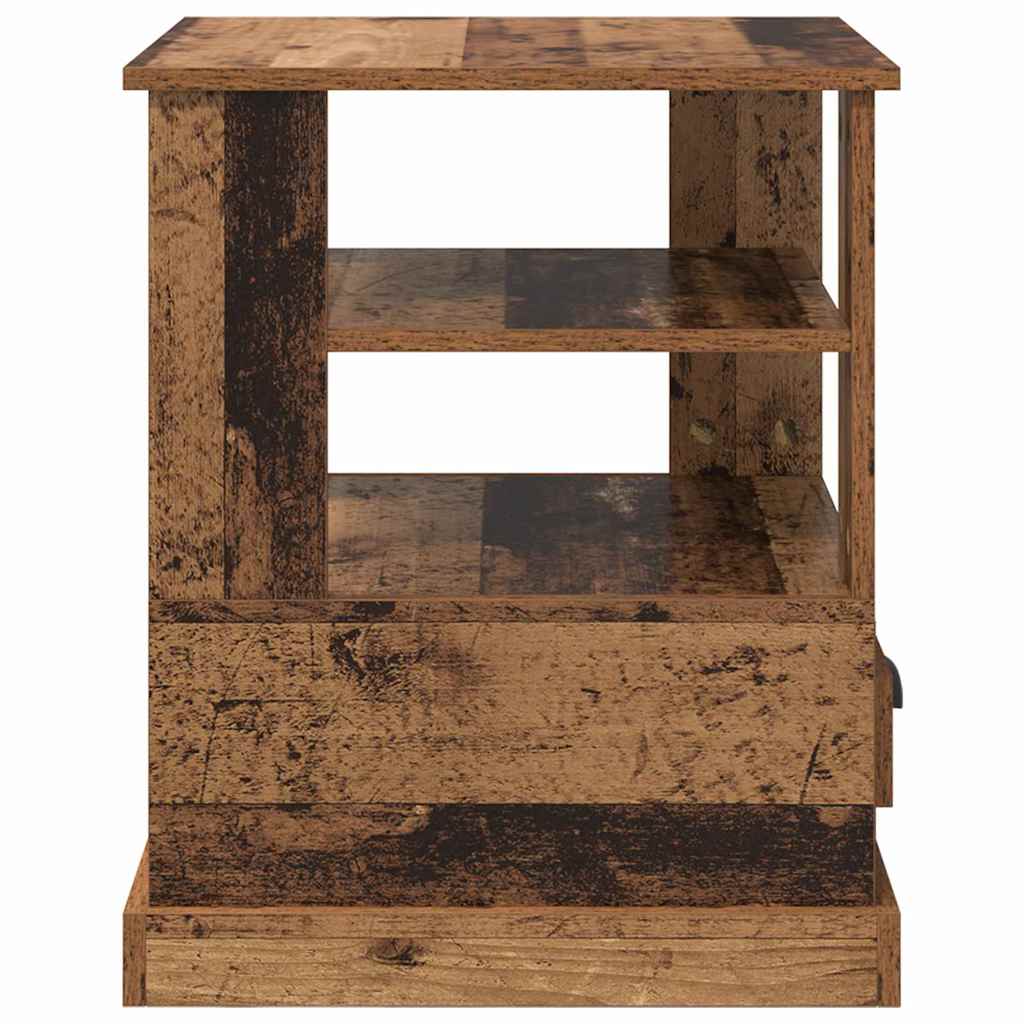 Nightstand with Drawers Reclaimed Wood Look 50 X 50 X 60 Cm Engineered Wood