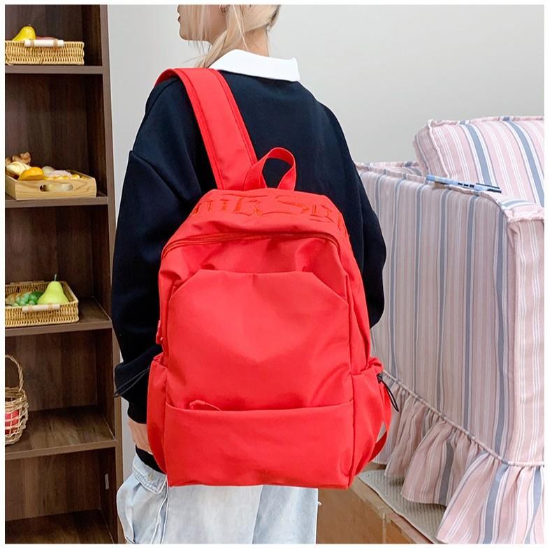 Schoolbag Student School Bag Mori Solid Color Versatile Leisure Large Capacity Backpack Campus Class Outdoor Travel Backpack