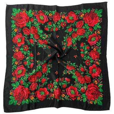 70*70cm Babushka Square Bandana Women Floral Print Russian National Scarf