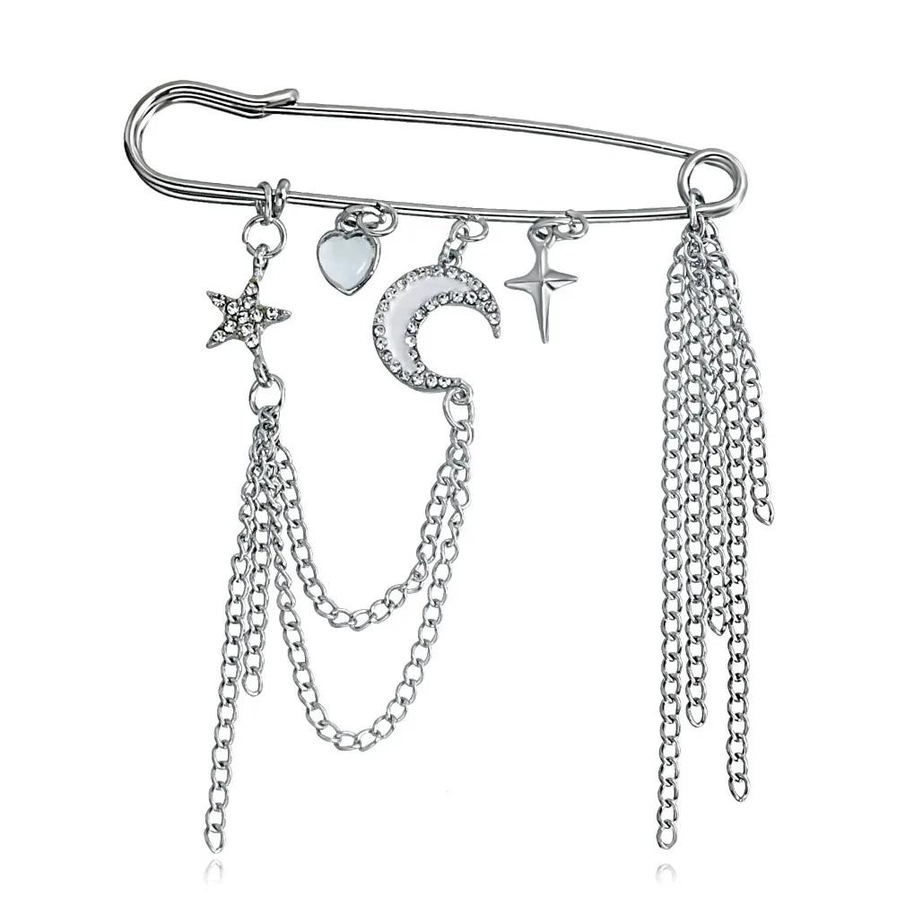 New Multi-Functional Chain Tassel Brooches Adjustable Detachable Beaded Chain Pin Handmade Fixator Trouser Leg Women