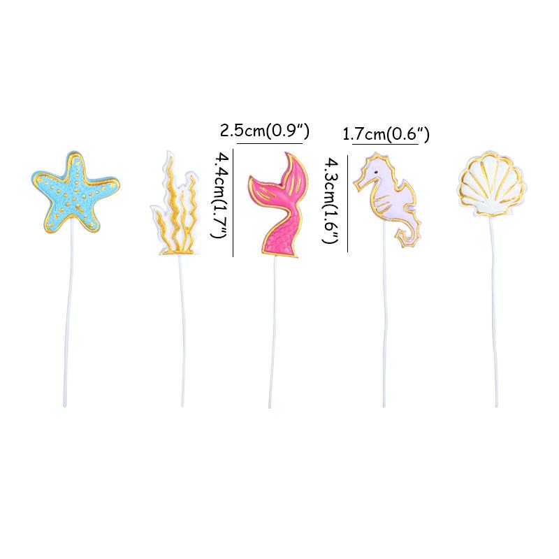 Little Mermaid Happy Birthday Cake Topper Mermaid Party Cupcake Toppers Girl Baby Shower Kids Birthday Party Wedding Decoration