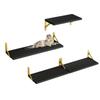 Solid Wood Wall-Mounted Shelf for Living Room and Entrance Display