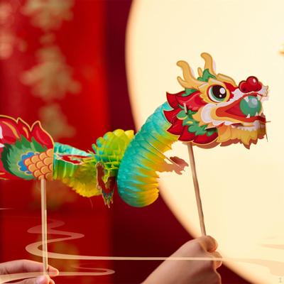 Chinesisches Jahr Drache Girlande Laterne Gefaltet 3D Ornamente Hängende Dekoration für Geschäfte