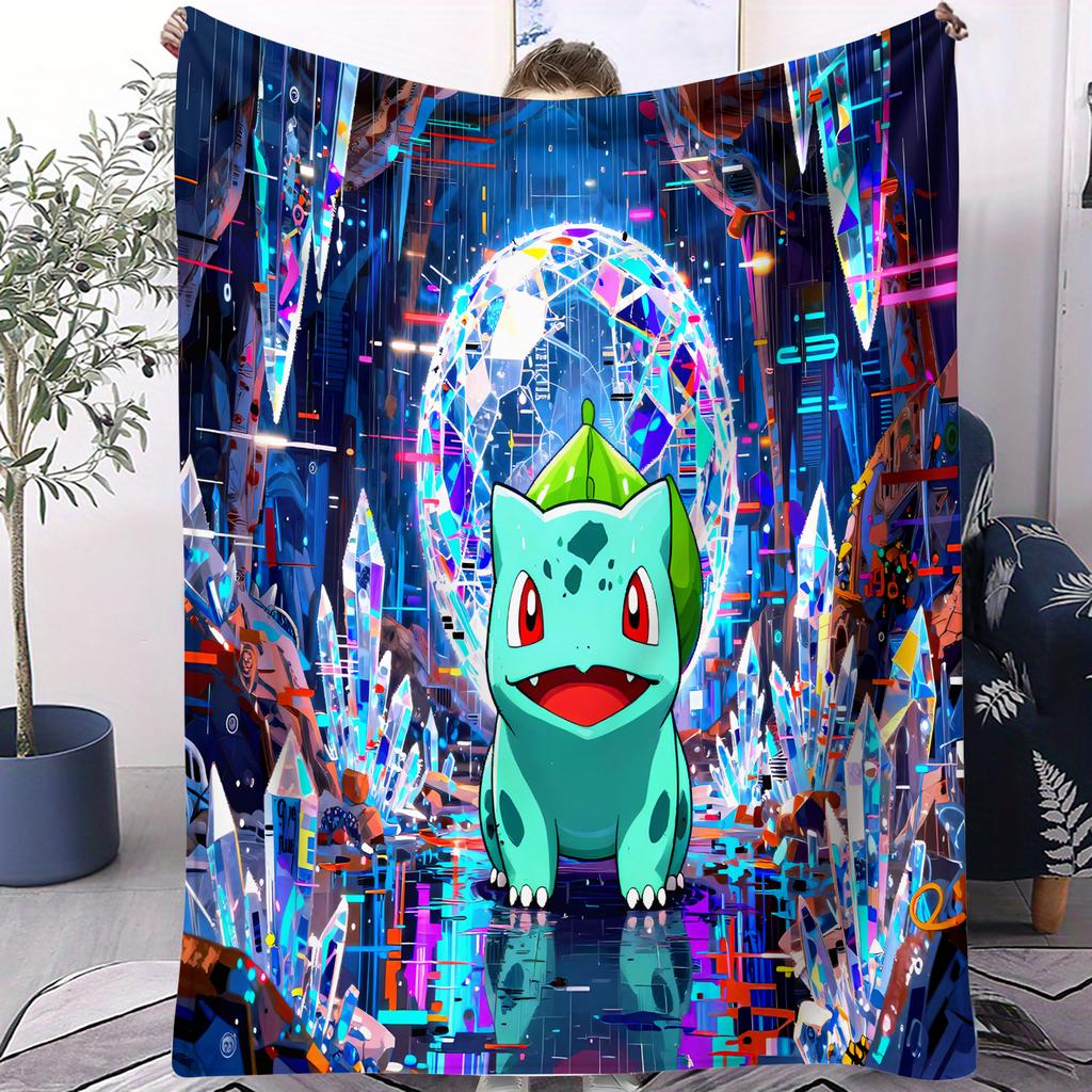 Hot Pokemon Pikachu SciFi Style Blanket Air Conditioning Soft Durable Magical Scene For Home Office Travel Nap Leisure FanGift