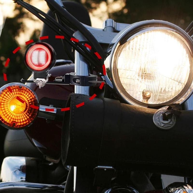Motorcycle Spotlight Mount Bracket Rack Crafted from High Strength Aluminum Alloy For Night Riding & Offroads Adventures