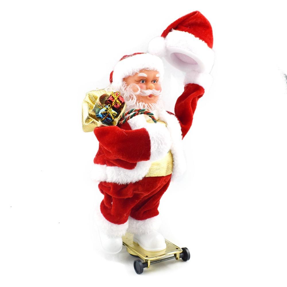 Slides Skateboard Electric Santa Toys Swing Hat Dancing Santa Claus Toys  Decoration