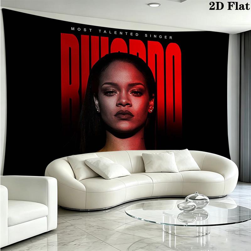 Rihanna Savage Wall Tapestry Aesthetic Wall Hanging Printed Fabric Blanket Decorative Tapestries for Bedroom Living Room Home Decor