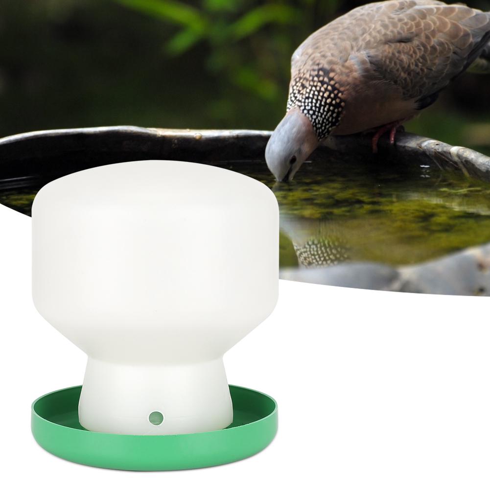 Large Plastic Green Cover White Barrel Automatic Drinking Fountain Bird Drinker Feeder Dispenser
