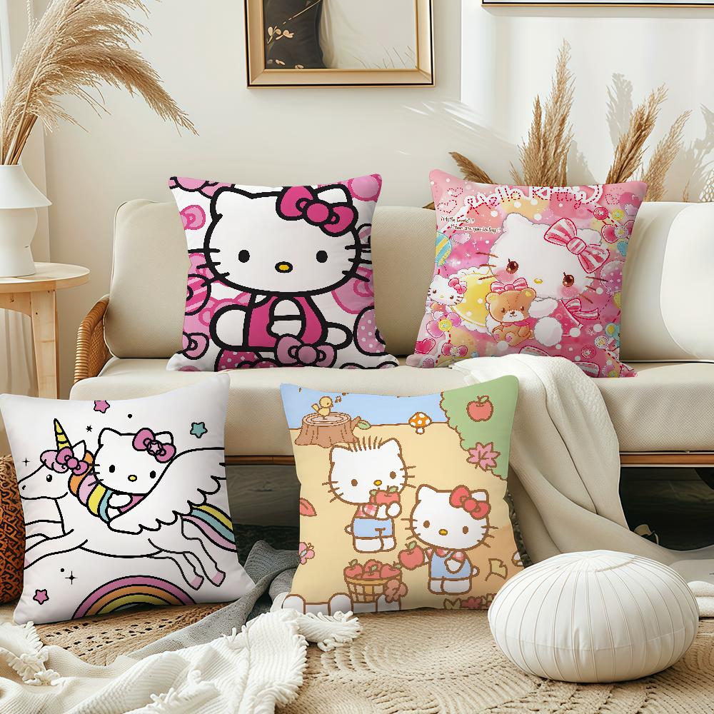 cartoon art cute cat h-HelloKitty SRO cushion cover soft Pillow Case for Sofa Living Room Home office Decor Protective Covers
