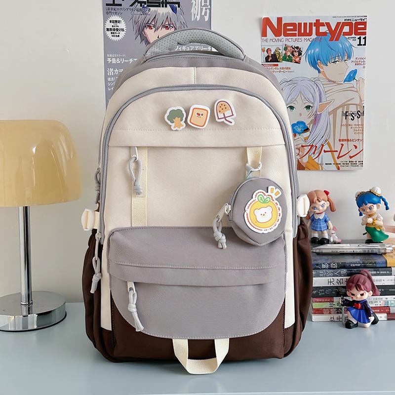 New high-value, fresh and sweet candy-colored backpack, lightweight and large-capacity backpack for junior high school students