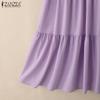 ZANZEA Women Summer Round Neck Loose Casual Sleeveless Dress
