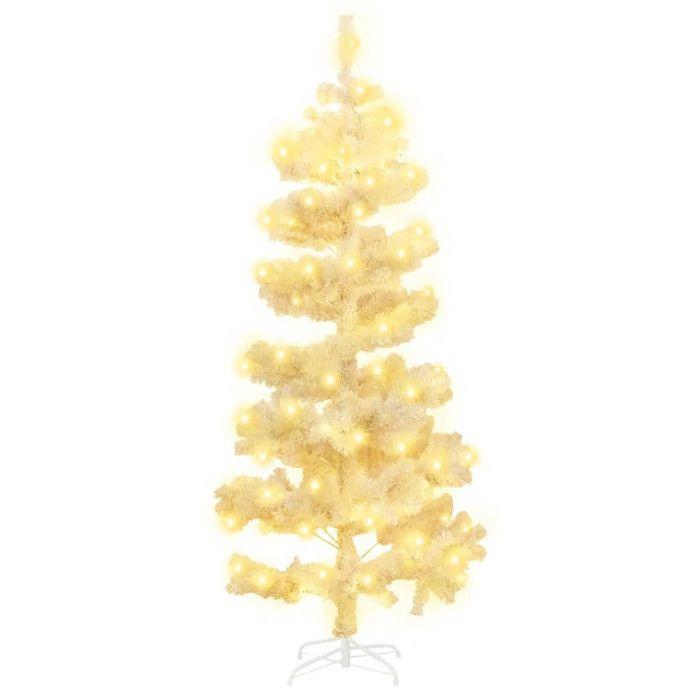 VidaXL Arbre de Noël Hélicoïdal Pré-éclairé et Support, Sapin de Noël avec LED, Décoration de Vacances, Ornement de Fête 344653