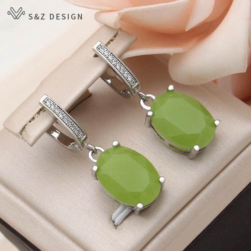 

Модные овальные стеклянные серьги-капли в форме яйца для женщин, элегантные серьги-капли с кубическим цирконием, розовое золото, ювелирные изделия