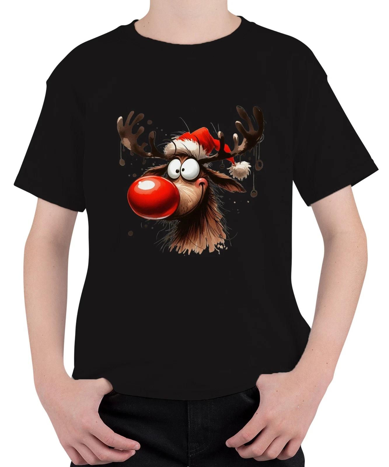 Lustiges Reh Rentier Rudolf Elch - Weihnachten Xmas Christmas Unisex Kinder T-Sh XS