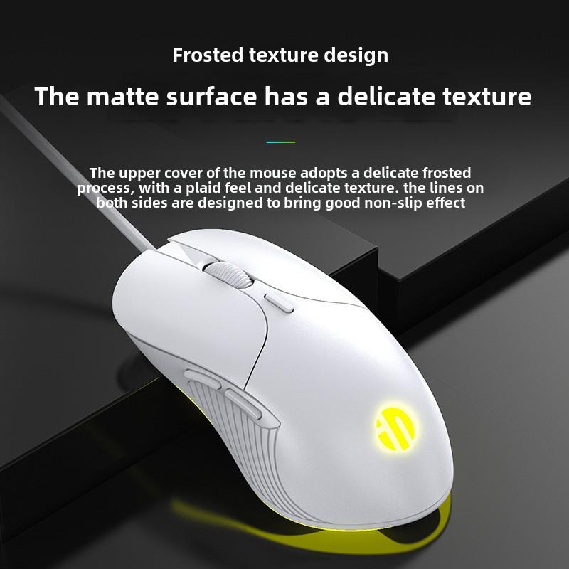6-Button Macro Gaming Mouse with 4800DPI, Adjustable Speed, and LED Lighting - Model P-B1