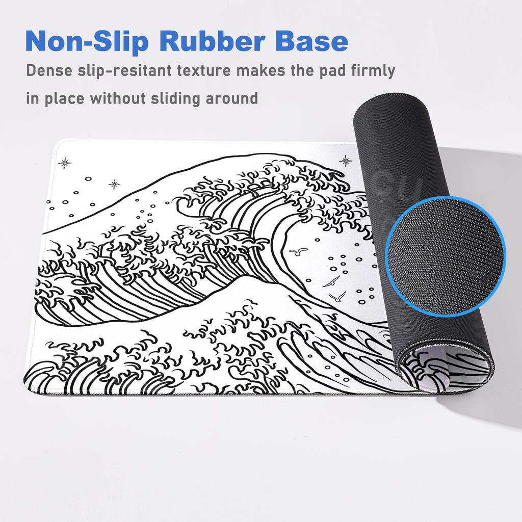 Large Mousepad Japan Great Wave Kanagawa Mousepad Keyboard Mat Deskpad Pc Game Desk Mats Company Mouse Pad Minimalist Mouse Mats