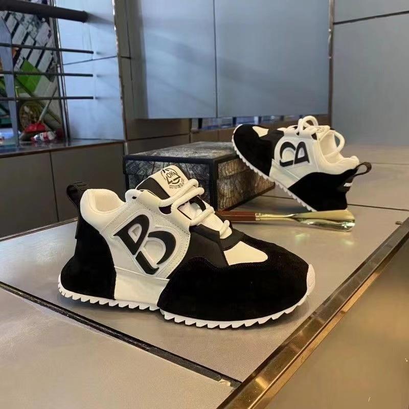 Chunky Sneaker Men Designer Increased Internal Platform Board Shoes Fashion Casual Microfiber Leather Mesh Breathable Sport Shoe