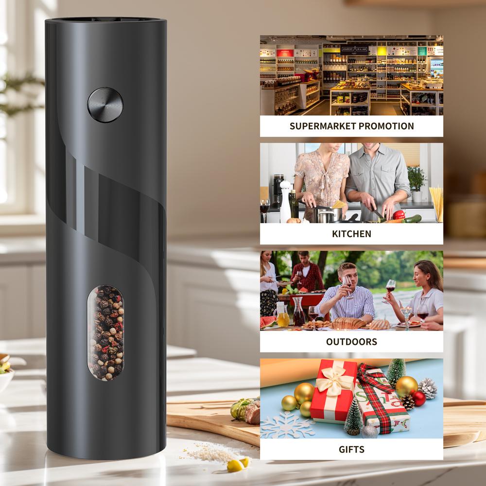 Electric Salt and Pepper Grinder Set Automatic Battery Powered Pepper Mills With 110ml Container Adjustable Coarseness Grinder