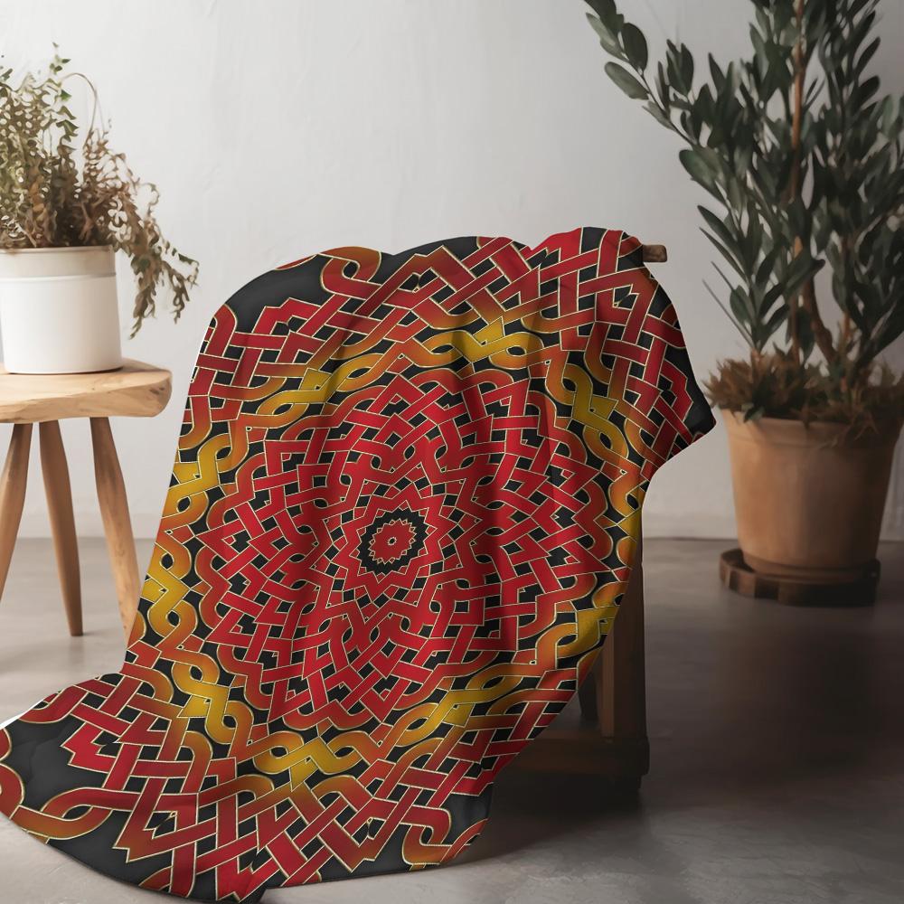 Bohemian geometric patterns Flannel printed blanket suitable for all seasons suitable for living room office sofa and travel