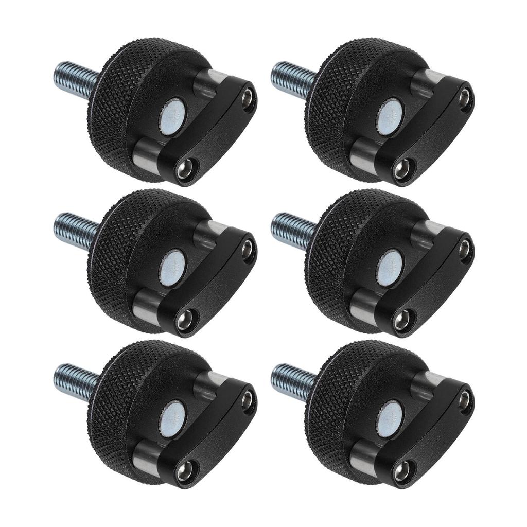 6pcs Quick Removal Thumb Screw Steel Billet Aluminum D Ring Design Hardtop Bolts for Wrangler JK JT 2007 to 2018 Black