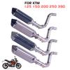 Slip On Motorcycle Exhaust Muffler Full System Middle Link Pipe  For KTM DUKE 125 150 200 390 2012-2016