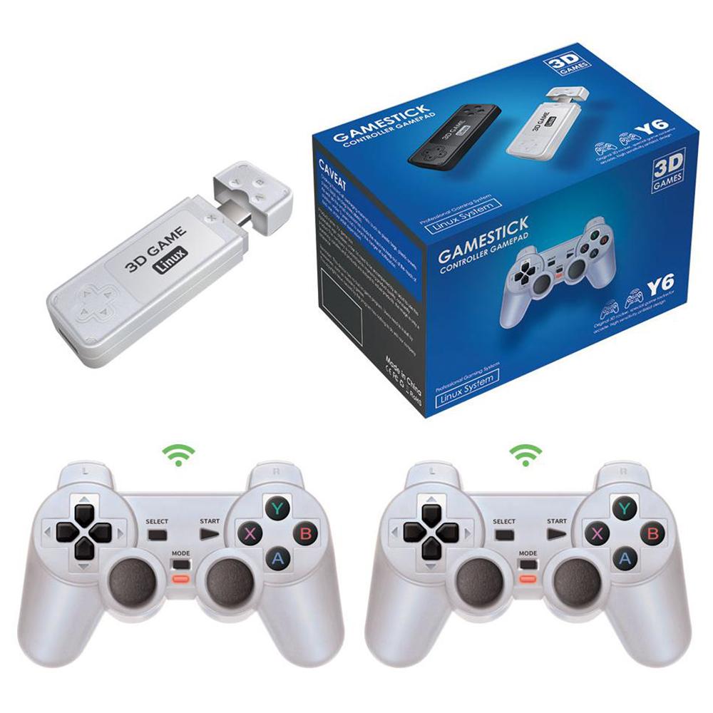 AMPOWN Y6 64G 4K HD Output Game Stick with 2 Wireless Game Controller