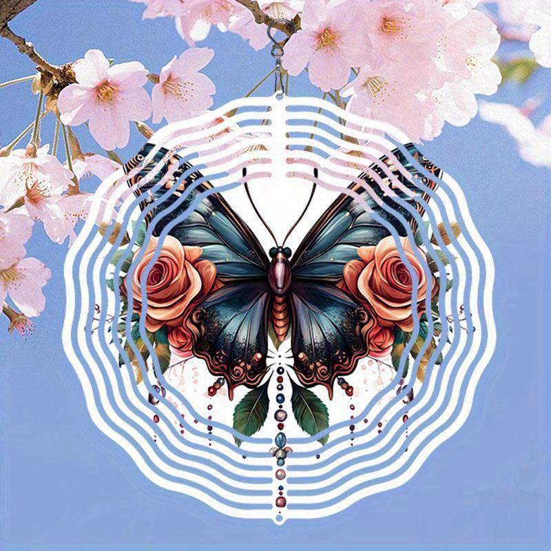 10 Inch Hanging Wind Spinner with 360 Degree Hook for Balcony Garden Decor Spring Summer Outdoor Decoration