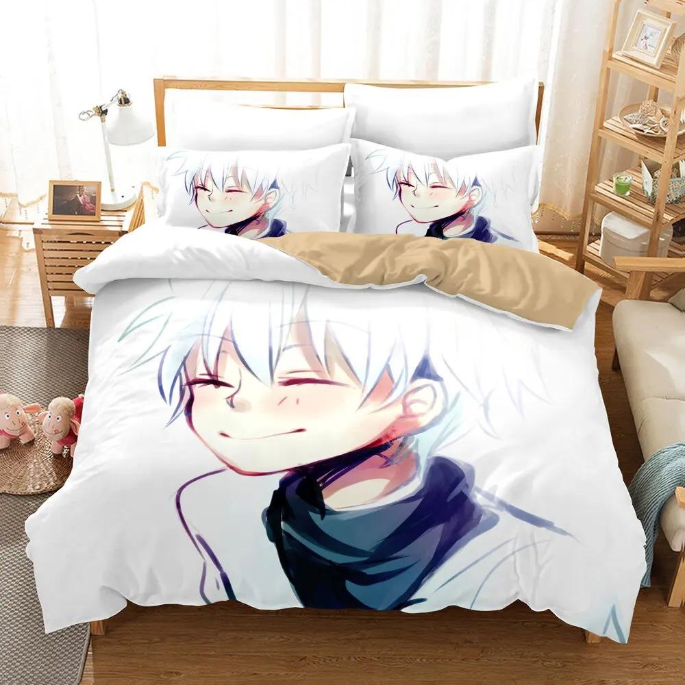 Japanese Anime HUNTER×HUNTER Bedding Set HUNTER Print Duvet Cover Pillowcase Teenagers And Children Quilt Cover Gift