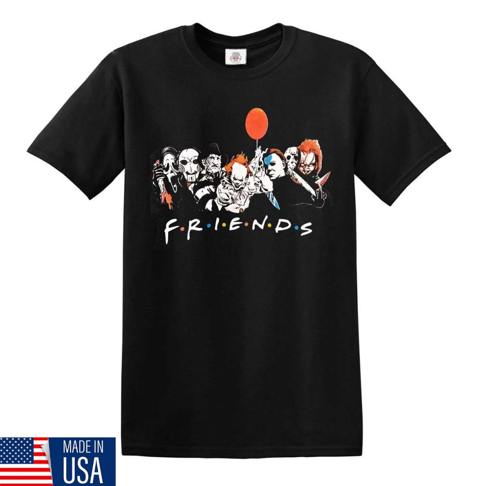 FRIENDS HALLOWEEN T SHIRT Horror Movie Scary Killers Friends Gift Top Tee Shirt