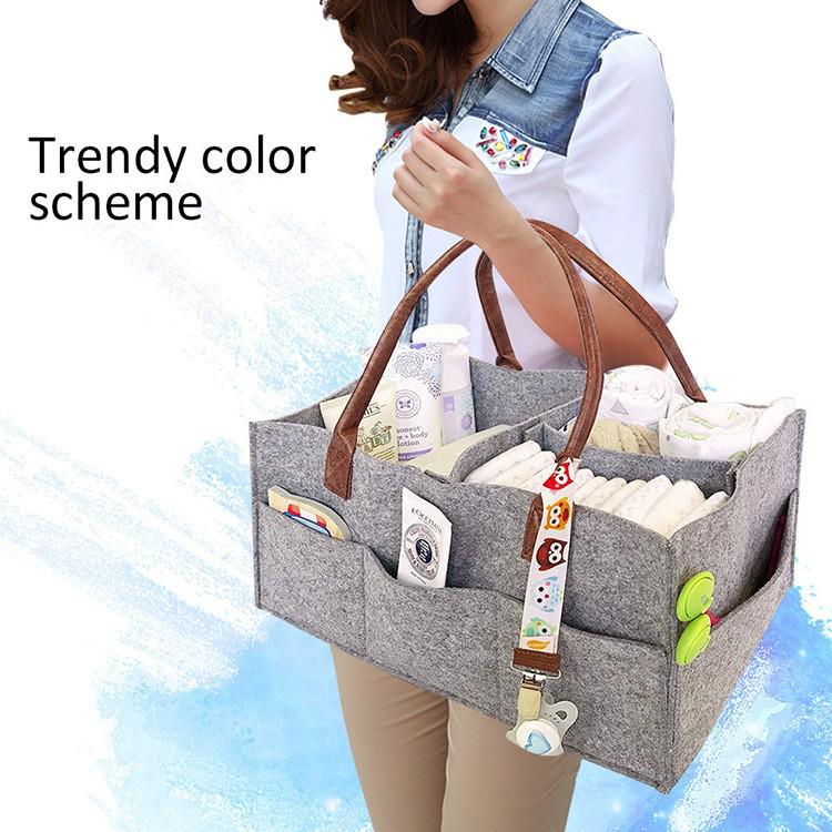 Kaiguang Felt Fabric Diaper Storage Basket for Moms
