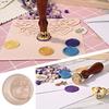 25mm Retro Round Marine Seal Wax Seal Stamp Head DIY Envelopes Stamps Replace Heads For Wedding Invitation Signature Kids Toy