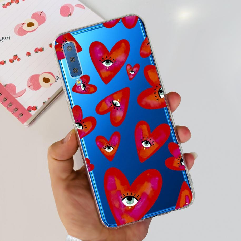 For Cover Samsung Galaxy A7 2018 Case New Fashion Flower Bumper Soft Silicone Phone Case For Samsung A7 2018 A750 SM-A750F Coque