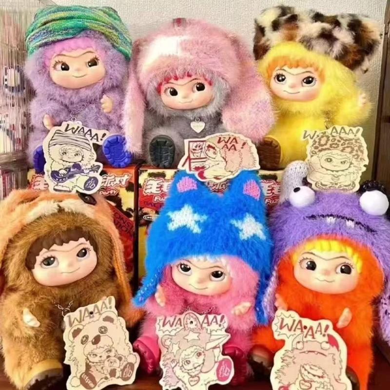 1Pcs Kawaii Action Figure Gift Wakuku Fuzzy Trendy Fun Party Series Blind Box Cute Plush Doll Ornament