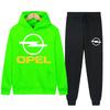 Men's Women 2Pcs Sets Fleece Sweatshirt Hoodies Pants OPEL Car Male Sportswear Tracksuits Unisex Ensemble Homme