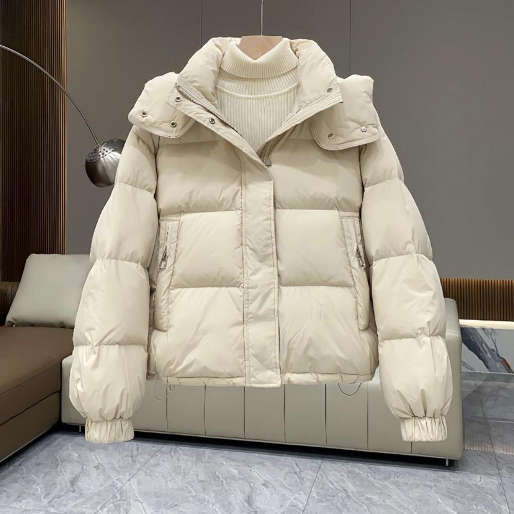 Women's Korean Winter Parkas - Casual Loose Down Coat, Oversize Hooded Warm Soft Cotton Puffer Snow Wear Jackets
