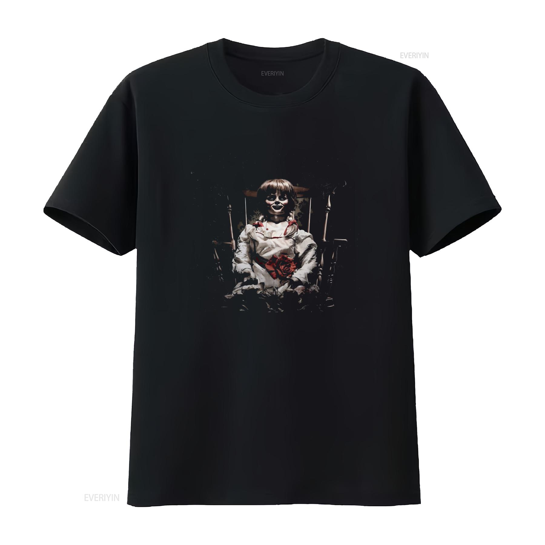 

Annabelle Conjuring Horror Cult Movie T Shirt for Cotton vintage Washed Soft streetwear designer clothes fashion Slightly 4XL