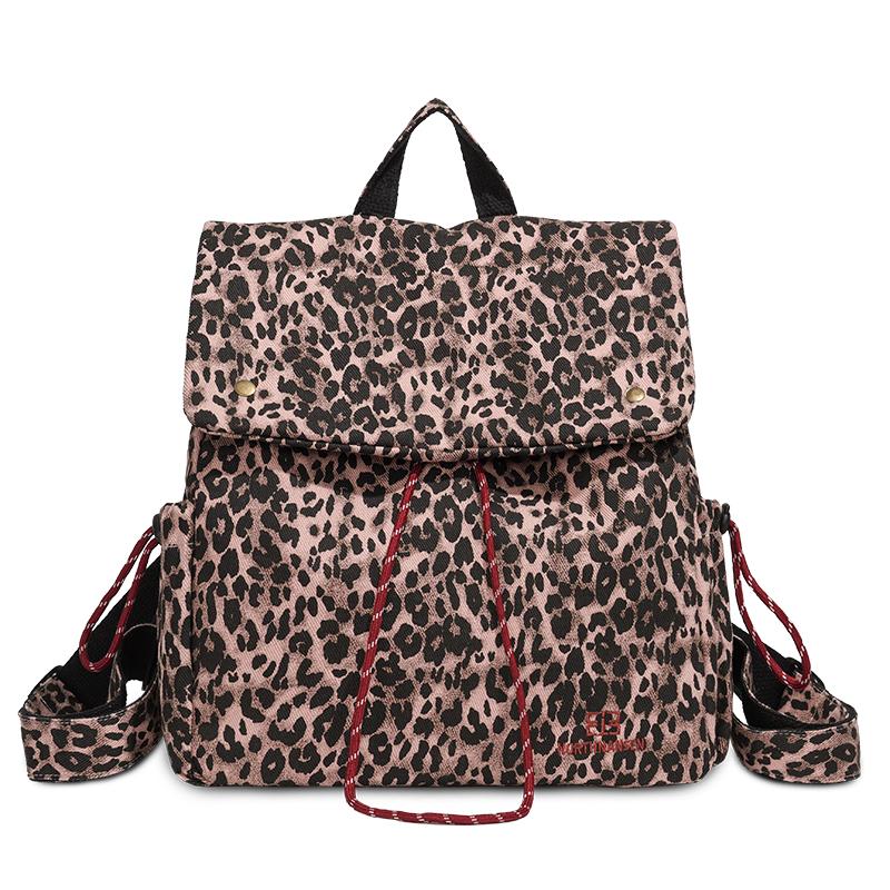 

Рюкзак с леопардовым принтом Женский вместительный дорожный рюкзак Студенческий школьный рюкзак розовый