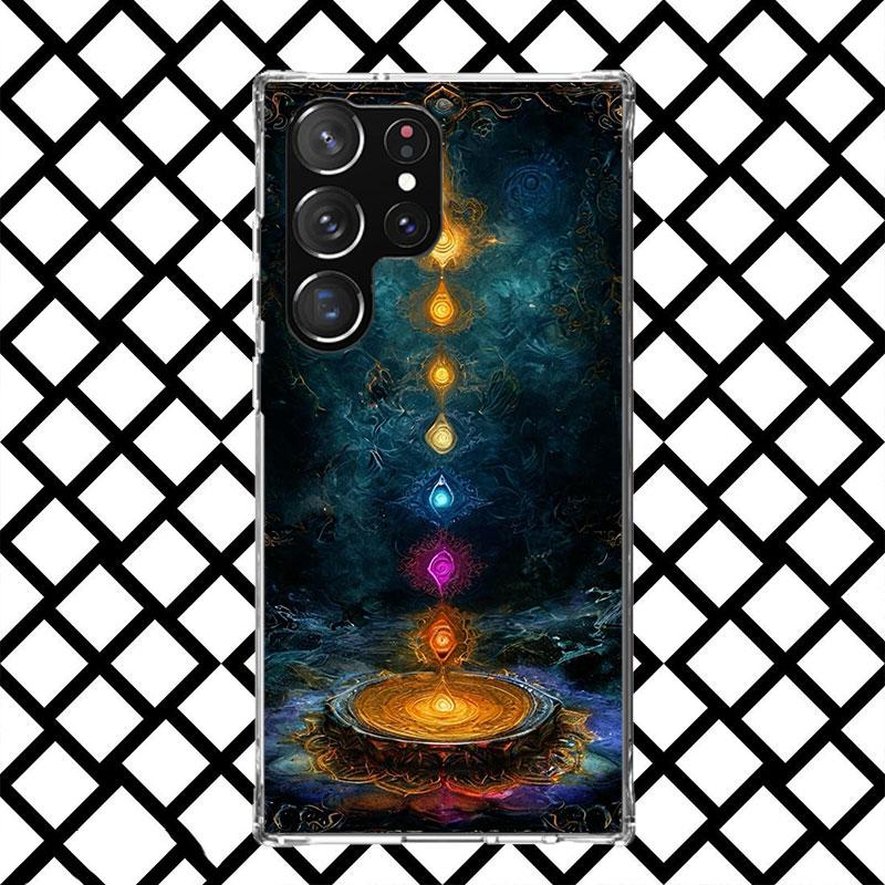 Yoga Chakra Spiritual Energy Universe Phone Case for Samsung Galaxy S26 S25 Edge S24 S23 Ultra S22 Plus S21 FE S20 + Soft Cover